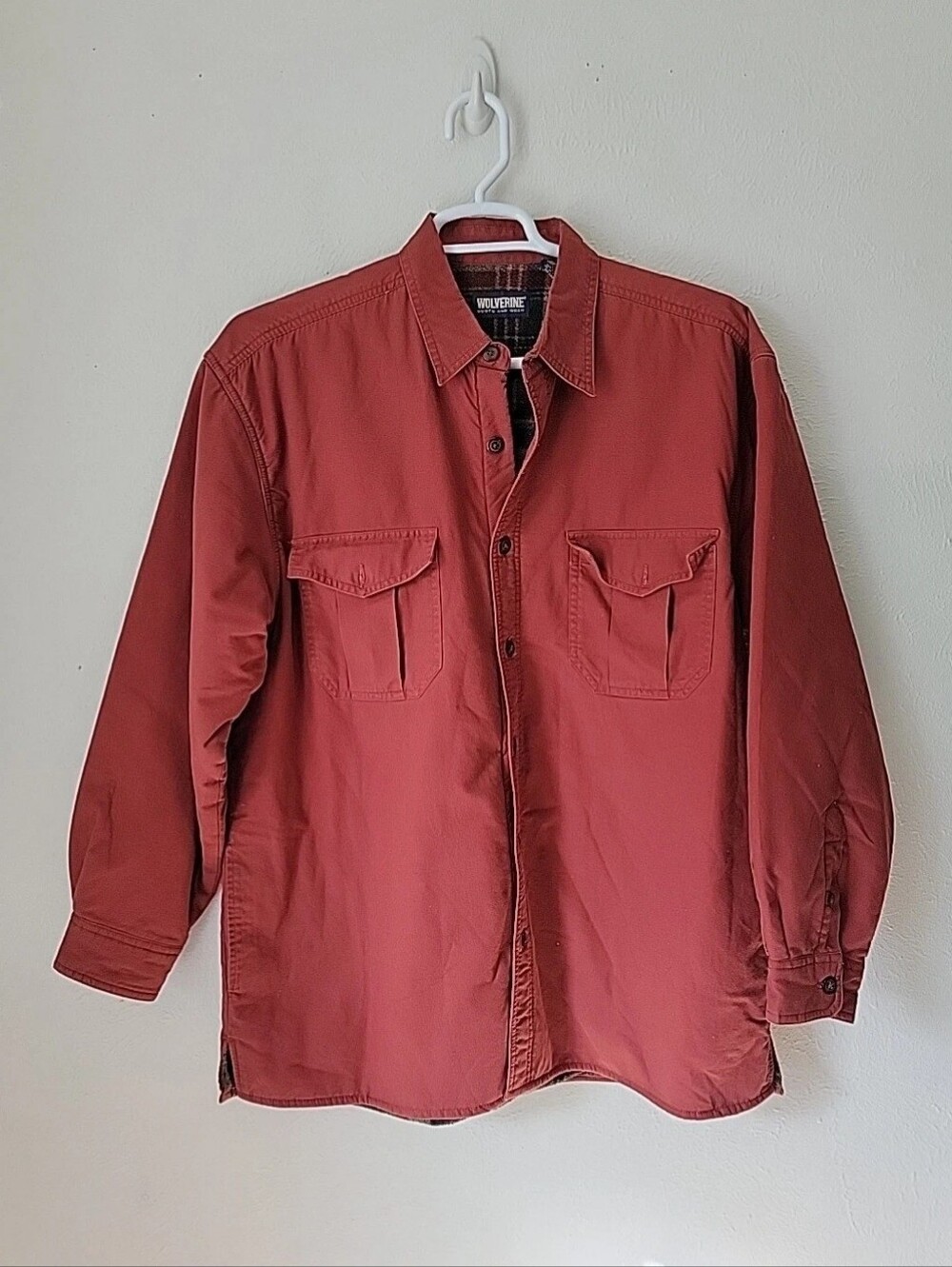 Men's Wolverine Reddish Orange Lined Jacket Shacket Large